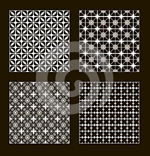 Vector White Lace Seamless Pattern. Set Clip Art.